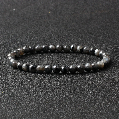 4mm Natural Stone Bead Stretch Bracelet for Men & Women – Agate Lava Handmade Reiki Crystal Jewelry