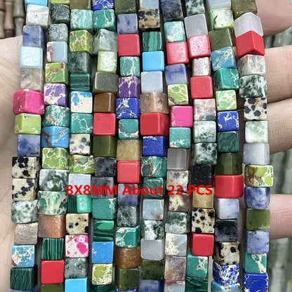 Natural Gemstone Beads - Agate Quartz Turquoise Faceted Rondelle Spacer Beads for DIY Jewelry Making & Bracelets