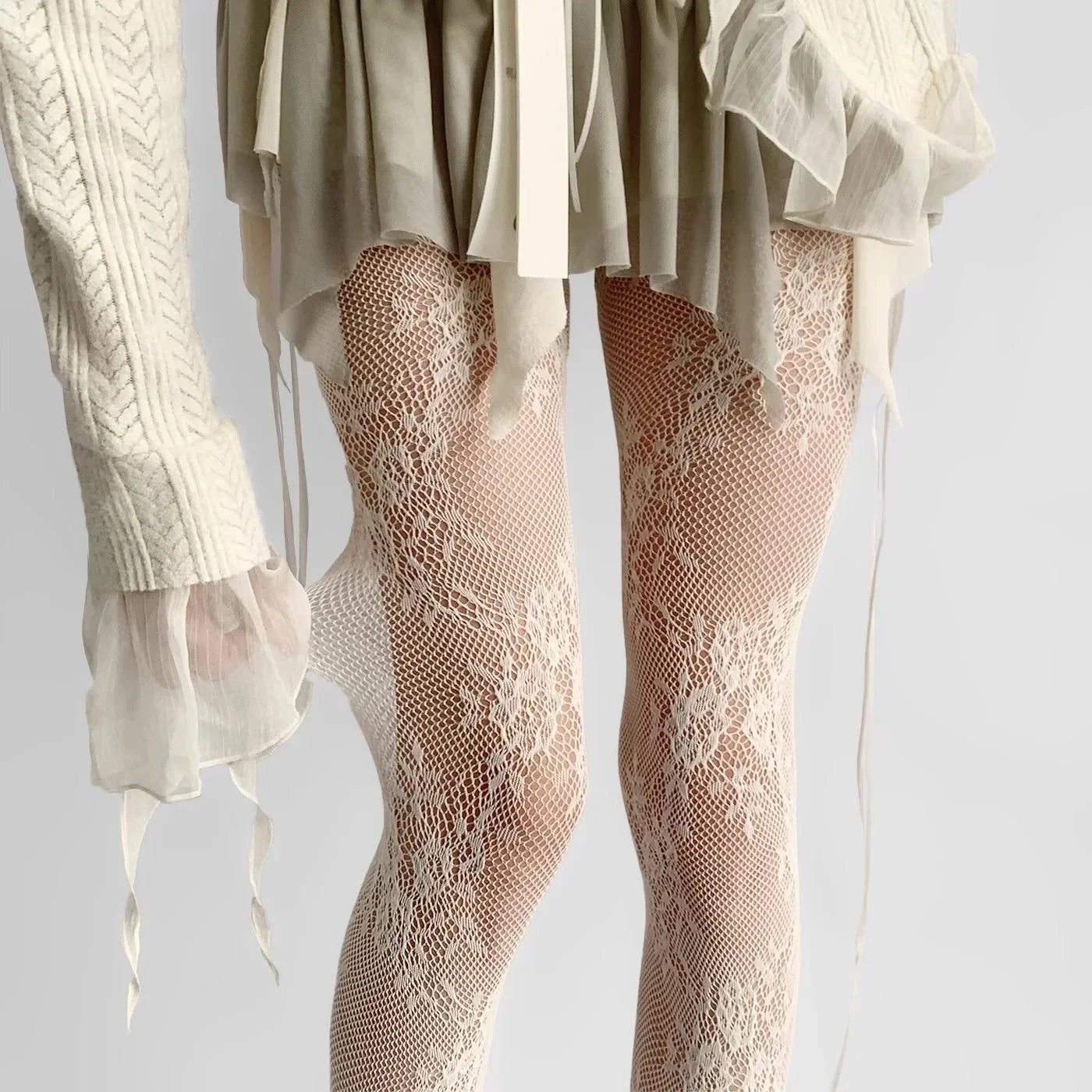Women’s Lace Floral Thigh High Tights - 2025 Sexy Mesh Fishnet Stockings Lingerie Hosiery Pantyhose