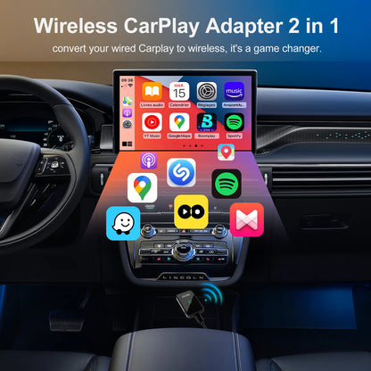 IHeylinkit Wireless CarPlay & Android Auto Adapter – Auto-Connect Dongle with Zinc Alloy Shell for Most Vehicles