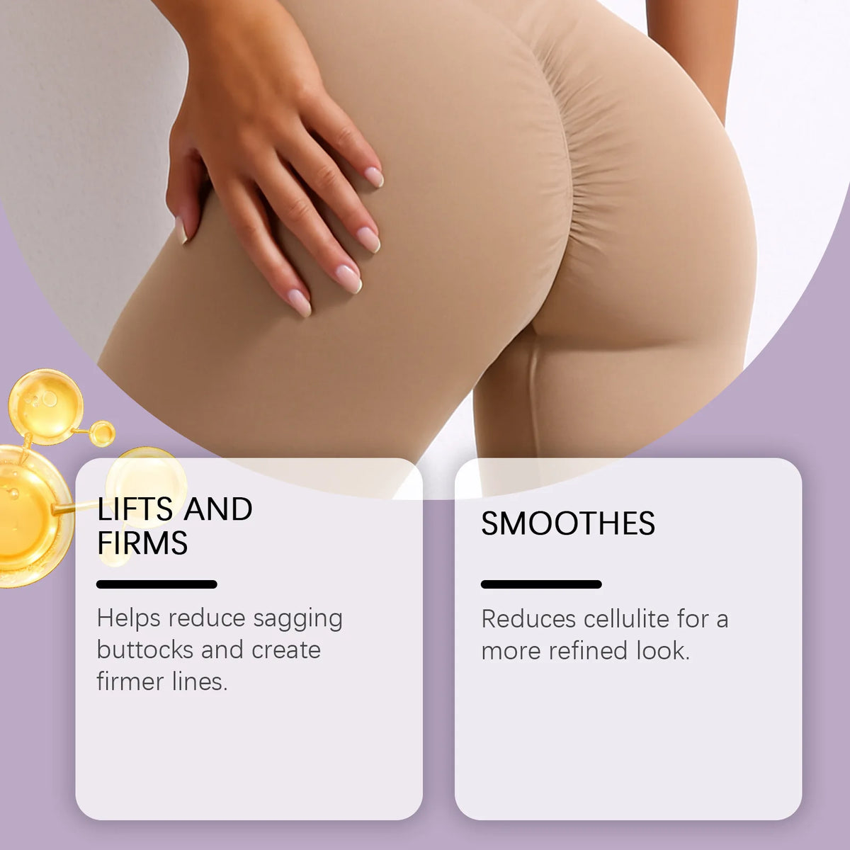 Buttock Smoothing & Firming Cream - Moisturizing Hip Massage Lotion for a Lifted, Plumper-Looking Appearance
