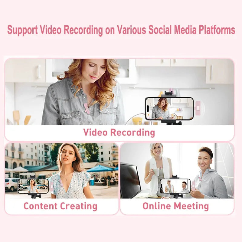 Wireless Lavalier Microphone - Mini Noise-Canceling Clip-On Mic for iPhone, iPad & Android Vlogging