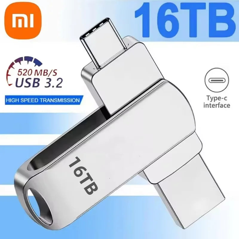 Xiaomi Mijia USB 3.2 High-Speed Waterproof Flash Drive — Up to 16TB Portable Pen Drive (2025)