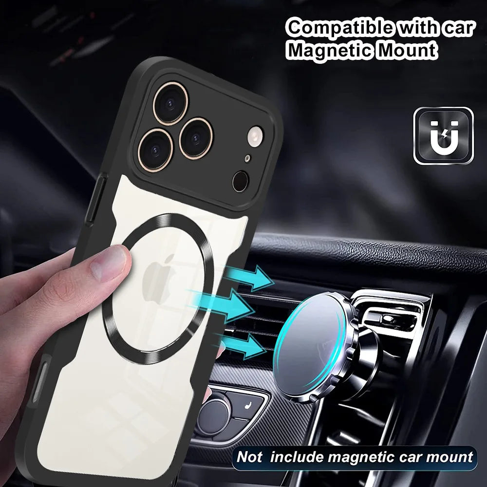 Magnetic 360° Clear iPhone Case - Full Protection with Screen Film Cover for Pro & Pro Max Models
