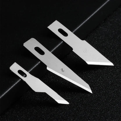 10pcs Non-Slip Metal Craft Knife Blades – Precision Engraving & Cutter Tools for PCB Repair & Mobile Phone Scalpel