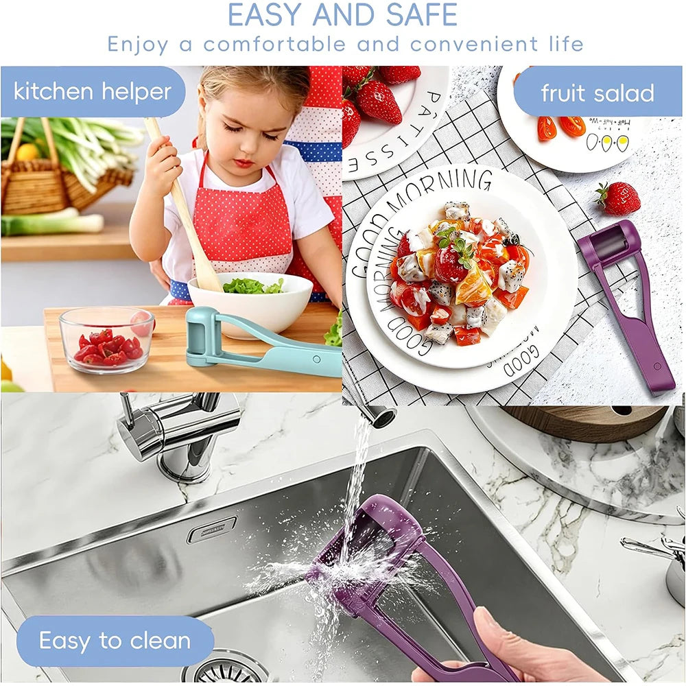 Grape Cutter Slicer for Toddlers - One Second Fruit Quarter Slicer for Grapes Cherry Tomatoes Strawberries Kitchen Safety Gadget