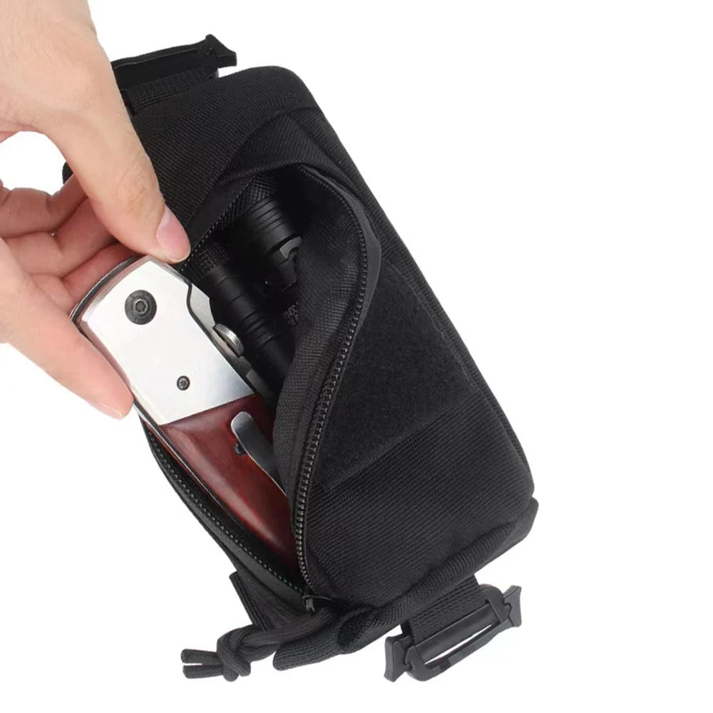 Tactical Molle Pouch Shoulder Strap Bag: Military EDC Tool Phone Holder - Outdoor Hiking Hunting Waist Pack Backpack Accessory