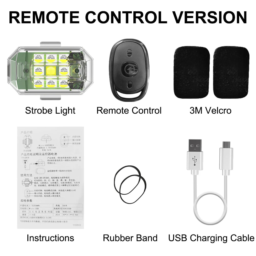 Donwof M3 Car & Motorcycle Strobe Light – Waterproof LED Anti-Collision Warning with Remote