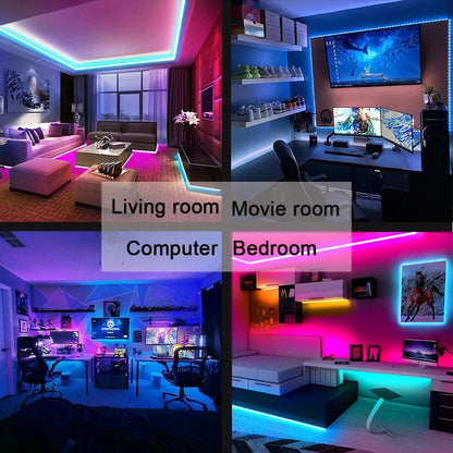 USB LED Strip Lights – Bluetooth-Controlled SMD 5050 RGB Tape, Flexible Self-Adhesive TV Backlight