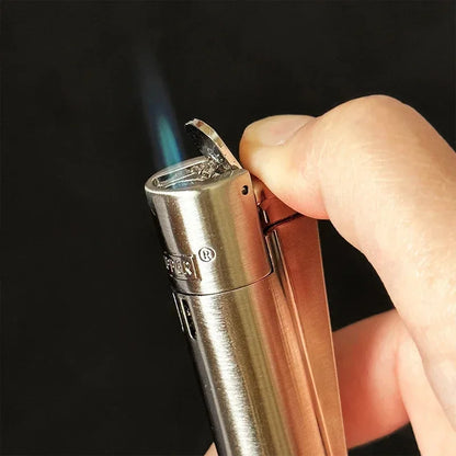 Original Metal Jet Butane Lighter — Windproof Turbo Gas Lighter, Portable Smoking Accessory Gadget for Men