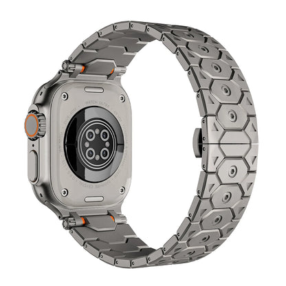 Luxury Titanium Color Apple Watch Band – Stainless Steel Metal Bracelet Strap for Ultra 2, Series 10–5, 42/44/45/49mm iWatch