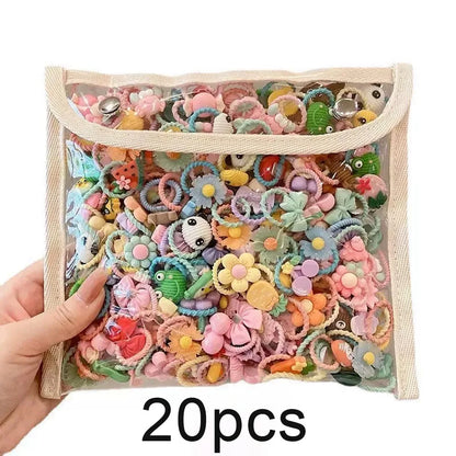 Cute Cartoon Hair Ties for Girls - High-Elasticity Hair Bands with Animal, Flower, and Fruit Designs