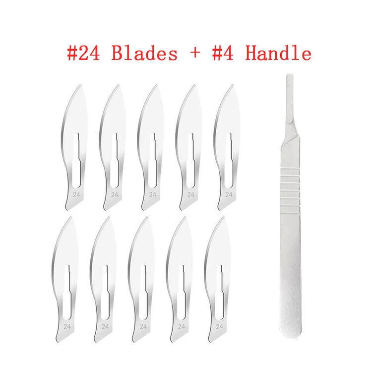 Carbon Steel Surgical Scalpel Set – Blades & Handle for DIY Cutting, PCB Repair, and Animal Surgery