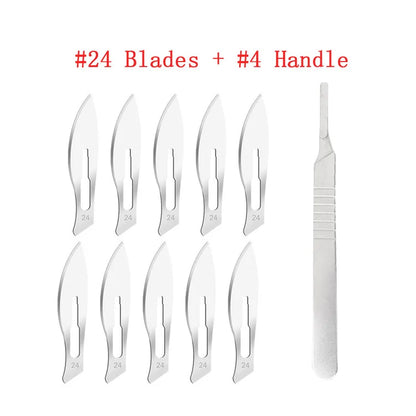 Carbon Steel Surgical Scalpel Set – Blades & Handle for DIY Cutting, PCB Repair, and Animal Surgery