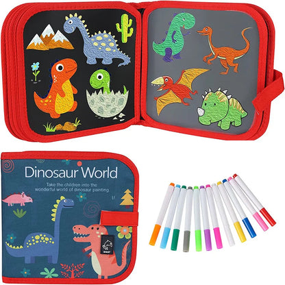 Erasable Doodle Book for Kids – Reusable Drawing Pad with 12 Watercolor Pens, Preschool Painting & Writing Set
