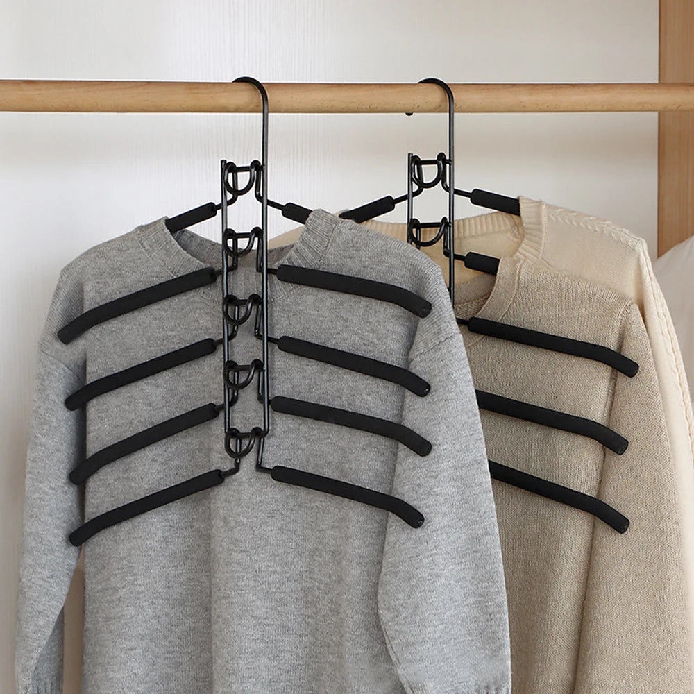 5-Layer Indoor Clothes Drying Rack — Space-Saving Mounted Hanger with Detachable Storage