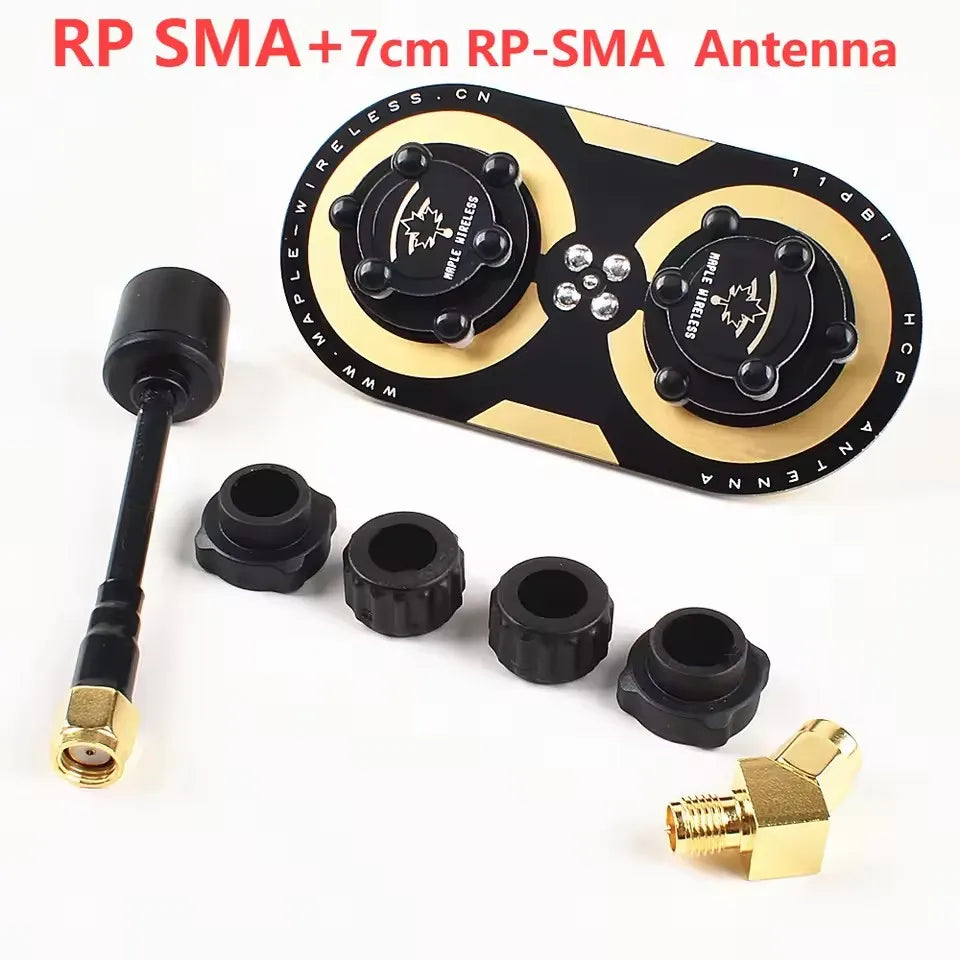 Maple Leaf 5.8GHz 11dBi Circular-Polarized FPV Antenna Kit — Compatible with FatShark & SKYZONE EV300D RC Goggles/Monitors