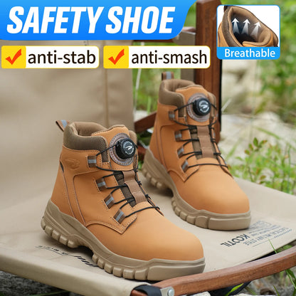 Men’s Waterproof Steel Toe Safety Boots – Indestructible Work Shoes, Anti-Smash & Stab-Resistant Biker Boots