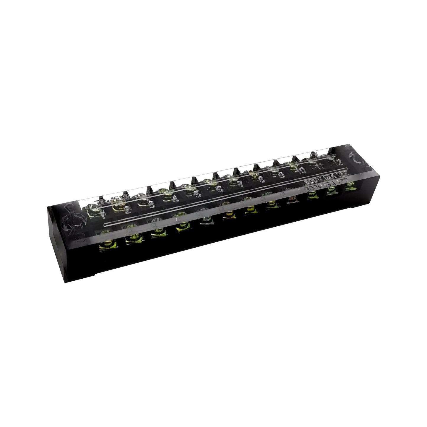 Dual Row Barrier Screw Terminal Block Strip — 600V 15A Wire Connector, 3-20 Position Options