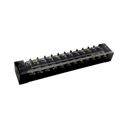 Dual Row Barrier Screw Terminal Block Strip — 600V 15A Wire Connector, 3-20 Position Options