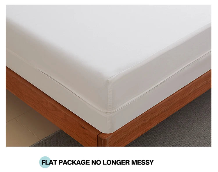 Waterproof Mattress Protector with Zipper - Soft, Breathable & Noiseless Cover for Single, Double, Queen, or King Size Bed