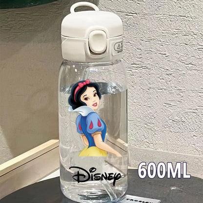 600/400ML Mermaid Princess Water Cup – Portable Transparent Plastic Sport Bottle for Kids