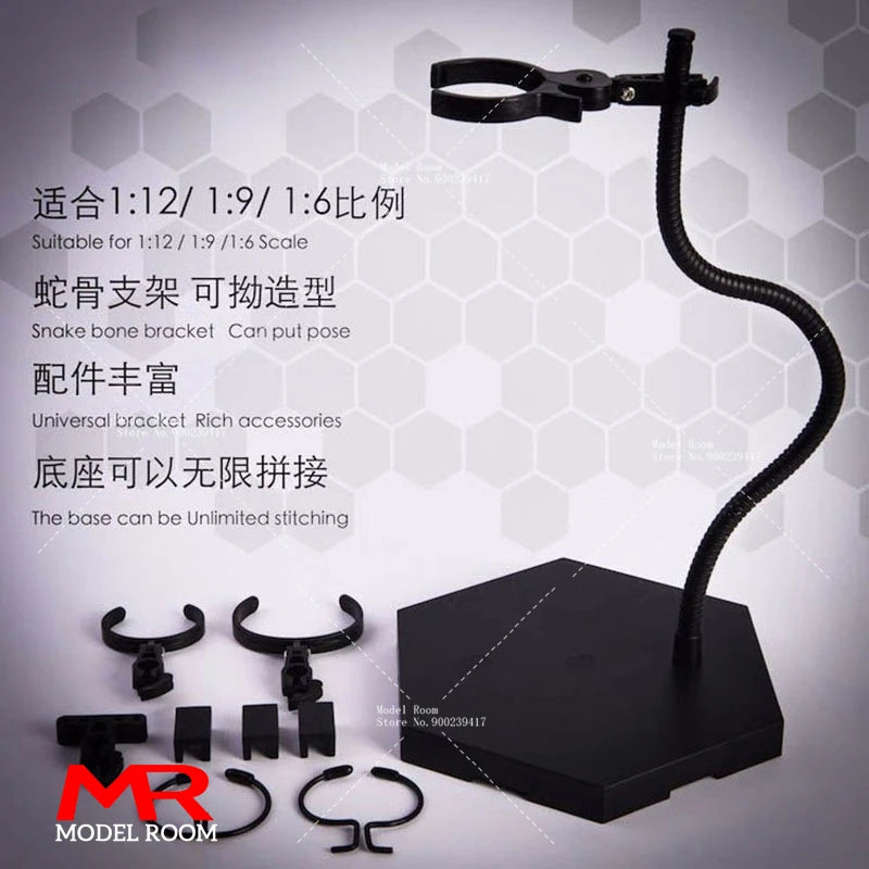 Snake Bone Bracket Display Stand – Universal Holder for 1:6, 1:9, 1:12 Soldier Action Figures, BJD, Anime Figurines & Dolls