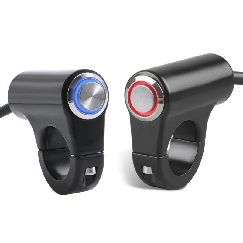 22mm 7/8'' Aluminum Alloy Motorcycle Handlebar Switch - Waterproof 12V Headlight and Fog Spotlight Retro Switch