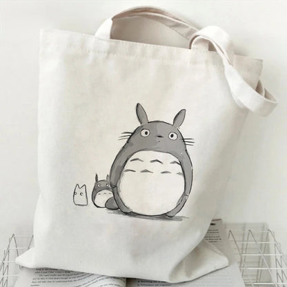 Totoro Studio Ghibli Fashion Tote Bag – Foldable Reusable Shopping Handbag, Harajuku Style Student Bag