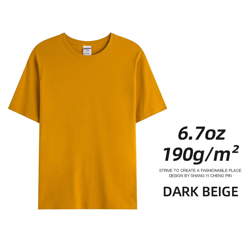Men's & Women's 190gsm Combed Cotton T-Shirt - Solid Color Custom Team & Casual Summer Tee