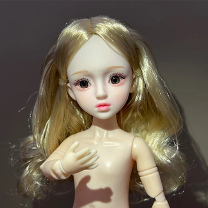 30cm 1/6 BJD Ball Jointed Doll – Starry Gray Eyes with Lolita Fashion Dress, DIY Toy Gift for Girls
