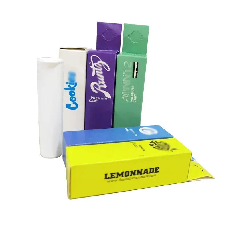 50pcs Cookies 510 Cartridges – White Plastic Tubes with Packing Box & Labels