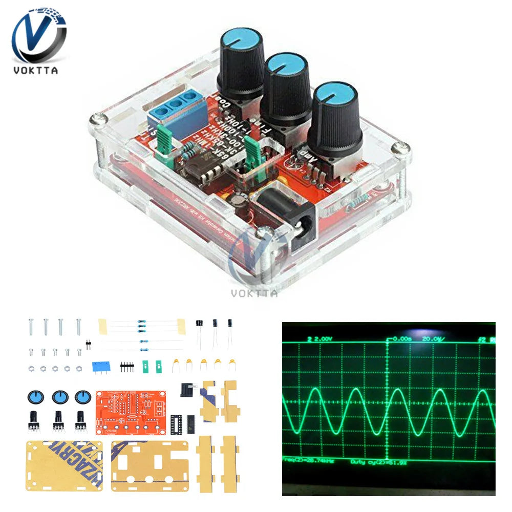 XR2206 Signal Generator DIY Kit – High Precision Sine, Triangle, Square Wave Output (1Hz–1MHz Adjustable)