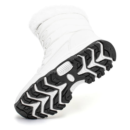 HOBIBEAR Women’s Winter Snow Boots – Waterproof Faux Fur Lined Non-Slip Lace-Up Outdoor Shoes