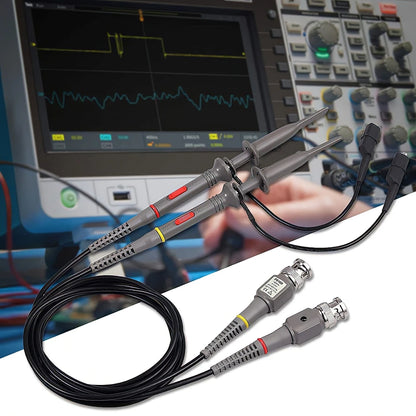 P6100 BNC Oscilloscope Probe Kit - 100MHz 1X/10X High-Precision Test Leads with Alligator Clip