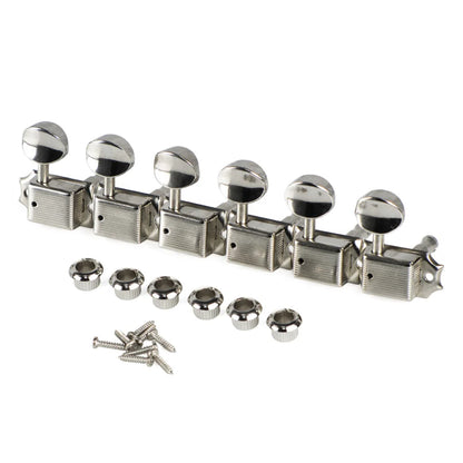 FLEOR Nickel Silver 6-in-Line Vintage Electric Guitar Machine Heads - Tuners, Tuning Keys & Pegs, Guitar Accessories