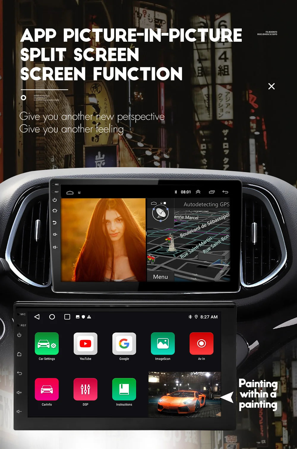 ESSGOO 2-Din Android Car Radio — 7/9/10" CarPlay Multimedia Player with GPS, Stereo Video Player for Tesla-Style, Nissan & Hyundai