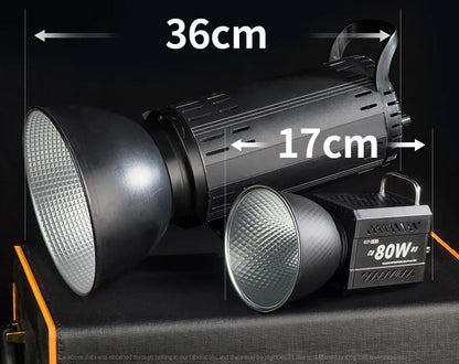 80W Dual Color Temperature COB Photography Light - Professional LED Video Light, Portable Handheld Fill Light with Mini Bowens