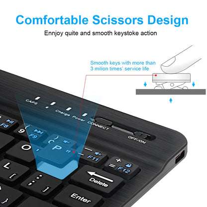 Bluetooth Wireless Mini Keyboard – Rechargeable Gaming Keyboard for Laptop, Tablet, Phone, iPad (Android & iOS, Windows)