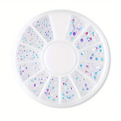 Nail Art Rhinestone Gems - Glitter Crystal Beads Manicure Decoration Accessories for Professional Nail Design