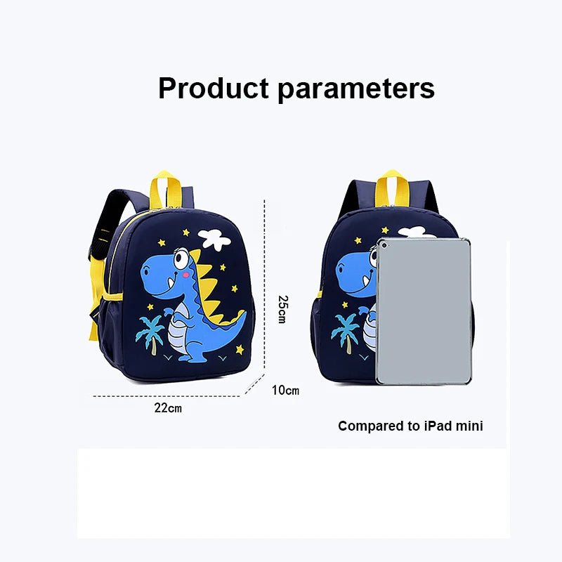 Cute Cartoon Dinosaur Baby Backpack – Adjustable Kindergarten Schoolbag for Boys & Girls