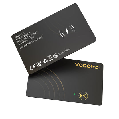 VOCOlinc Wireless Charging Bluetooth Smart Tag — 1/2PCS Global Locator & Item Finder Card, Compatible with Find My (iOS Only)