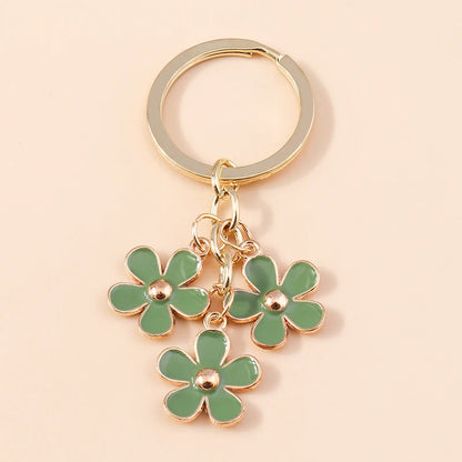 Sakura Flower Enamel Keychain - Colorful Cute Key Ring Handbag Accessory Gift for Women & Girls