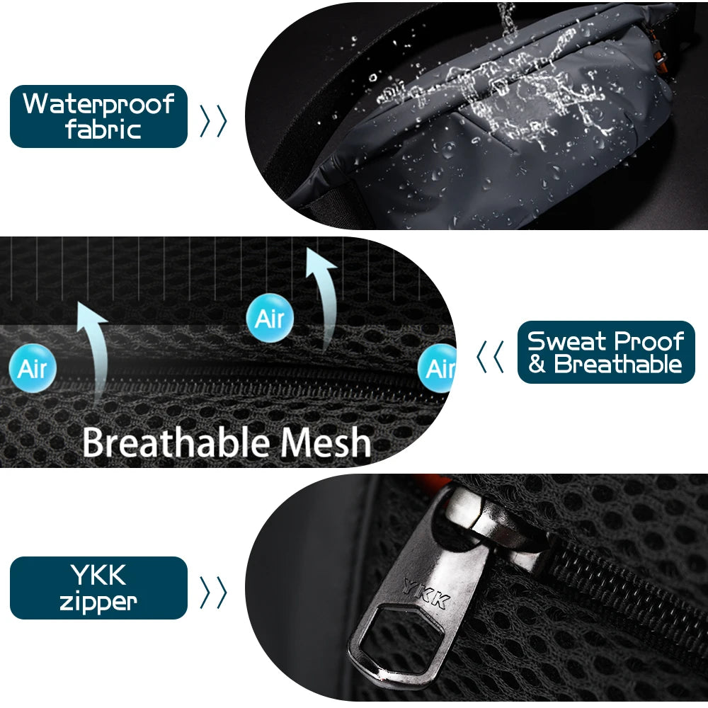 HK Multifunctional Waist Bag for Men – Belt Bag, Waist Pack, Outdoor Travel Sports Pouch, Fashionable Fanny Pack for Men & Women
