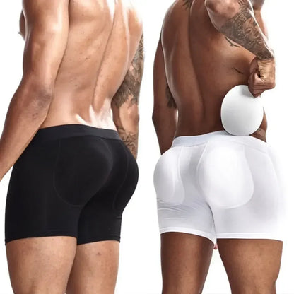 JOCKMAIL Men’s Butt Lifter Underwear with Removable Pads, Sexy Push-Up Boxer Shorts, Hip Enhancing Trunk Shapewear Panties for Men
