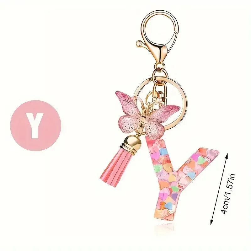 A-Z Letter Keychain - Personalized Metal Initial Pendant for Women, Car Keys & Bag Accessories