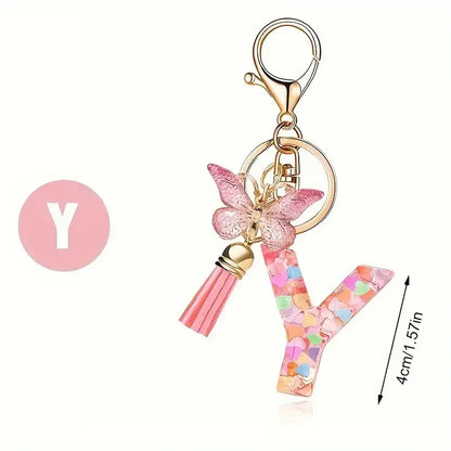 A-Z Letter Keychain - Personalized Metal Initial Pendant for Women, Car Keys & Bag Accessories
