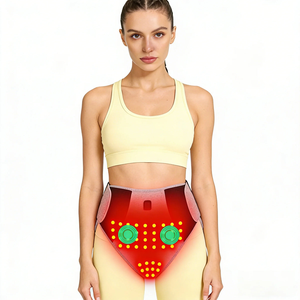 660nm Red Light Heating Pad - 162 LED Abdominal Warming & Massage Support for Menstrual Comfort