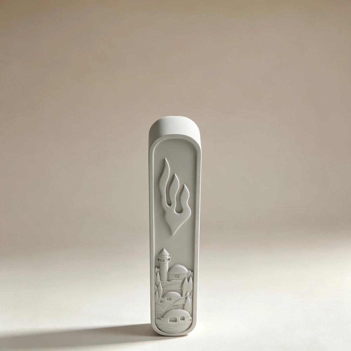 Mezuzah Case Silicone Mold - Jerusalem Cityscape Relief Casting Mold for Judaica Door Decoration