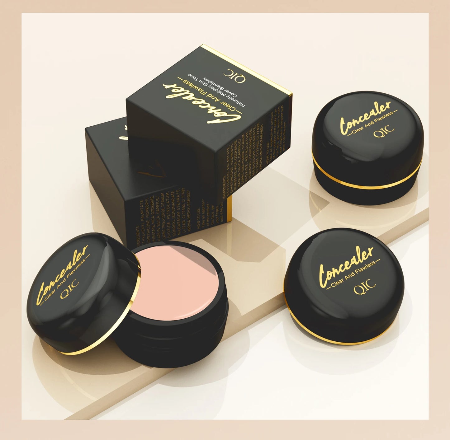 Waterproof Full-Coverage Concealer — Natural Finish Foundation for Tattoos, Scars, All Skin Tones & Types